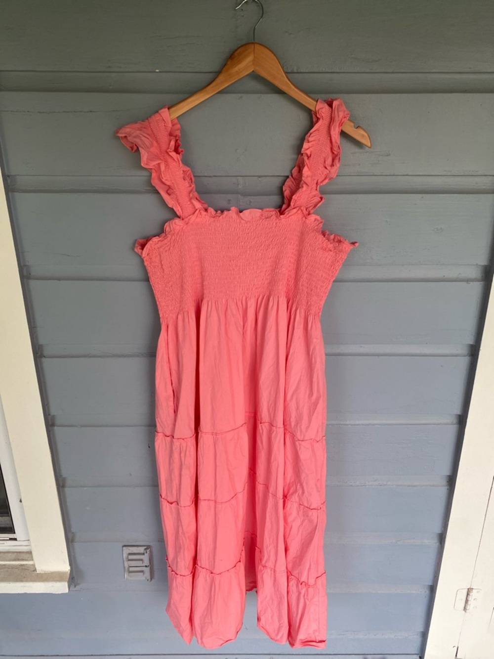 Hill House pink/Coral Nap Dress with Ruffled Straps 2XL